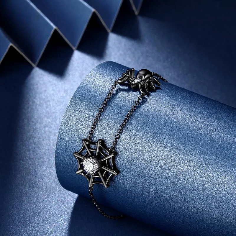 Women Halloween Spider Bracelets Spider Web Tarantula Anklets Cosplay Party Jewelry
