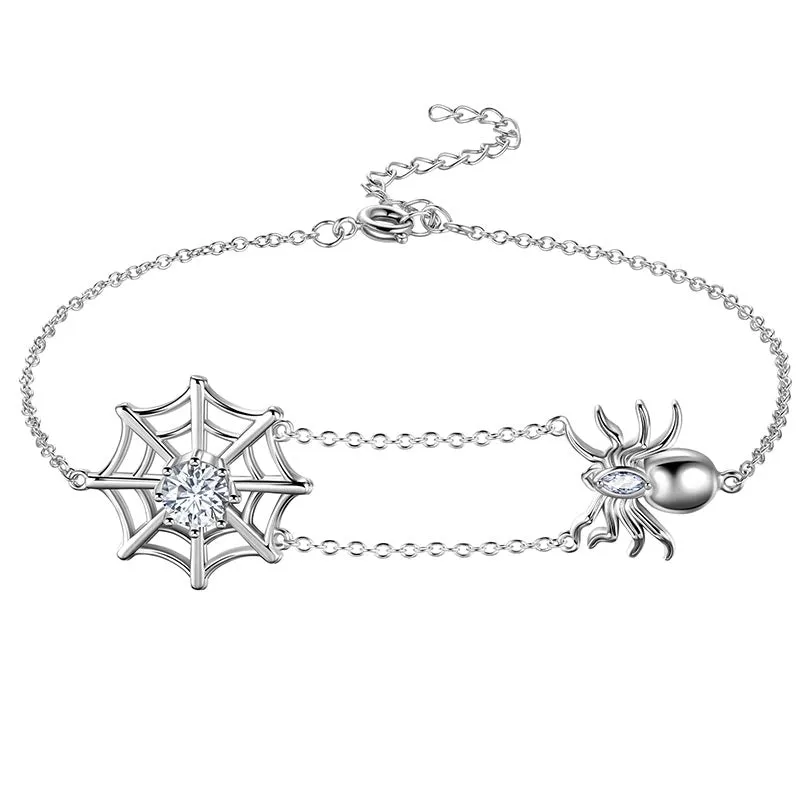 Women Halloween Spider Bracelets Spider Web Tarantula Anklets Cosplay Party Jewelry