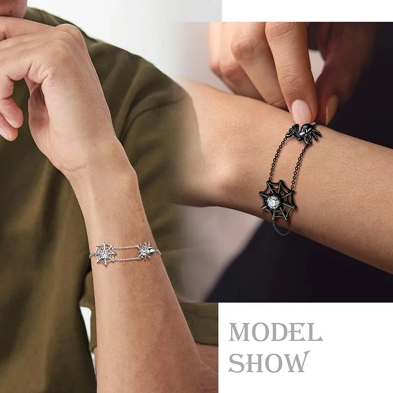 Women Halloween Spider Bracelets Spider Web Tarantula Anklets Cosplay Party Jewelry