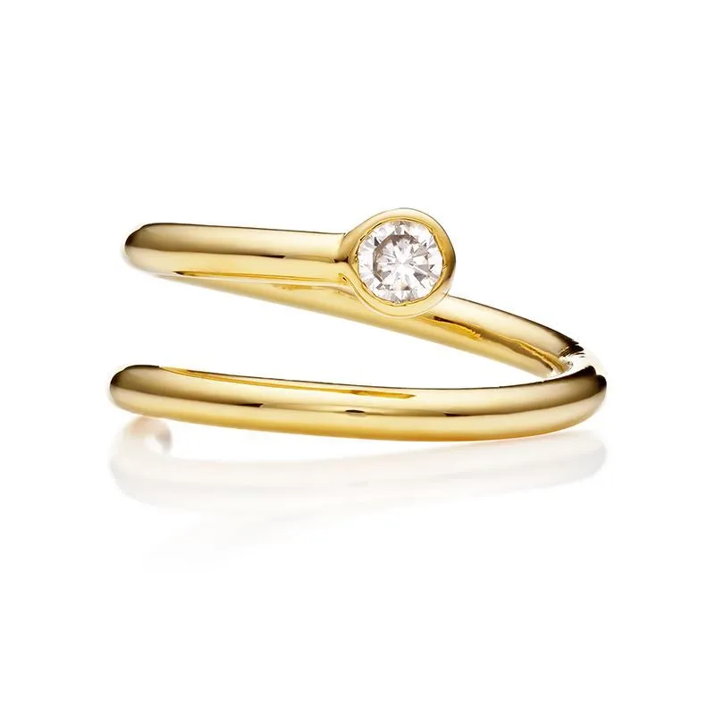 Wrap Bezel-set Diamond Vermeil Ring